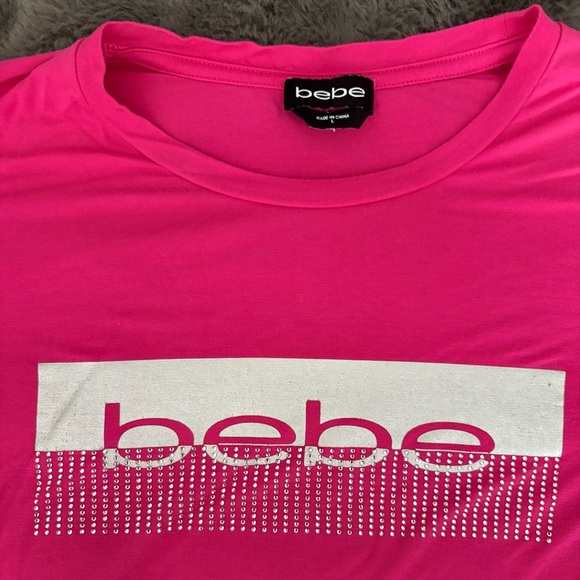 Bebe Graphic Rhinestone Logo Top - Picture 2 of 2